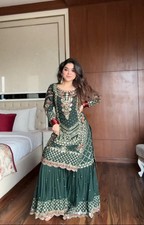 SALWAR KAMEEZ INDIAN WEDDING PAKISTANI PARTY WEAR DRESS SHARARA BOLLYWOOD SUIT