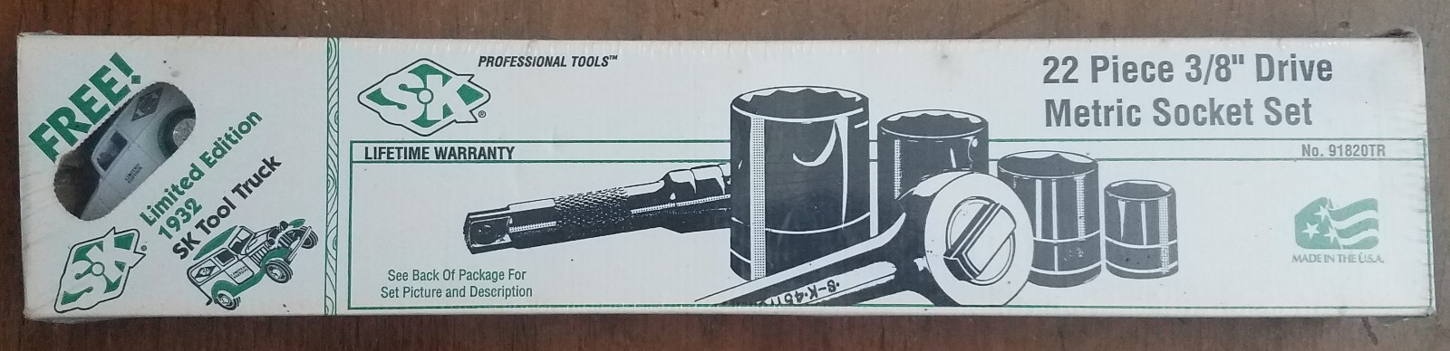 SK Tools *RARE* 91820TR 22 Pc 3/8" Dr Metric Socket Set w/ Toy Truck *RARE*