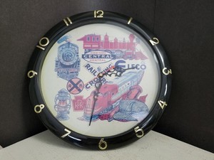 Eleco New York Central & Santa Fe Railroad Quartz 11" Wall Clock Sound Untested