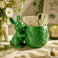 Desk Ornaments Rabbit Flower Pot 3d Printed Storage Box  Desktop Decor