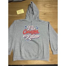 Hybrid Hoodie Kids XXL Grey Mi Coraz n es Latino Graphic Pullover Sweatshirt