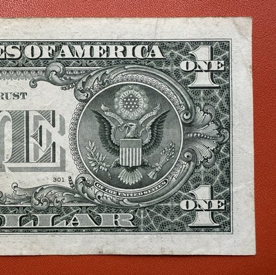 Near Solid Seven In A Row 7's Fancy Serial Number $1 Dollar Bill