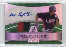 2010 Bowman Platinum Relic Refractor Green /199 Alex Dickerson Patch Auto 4r7