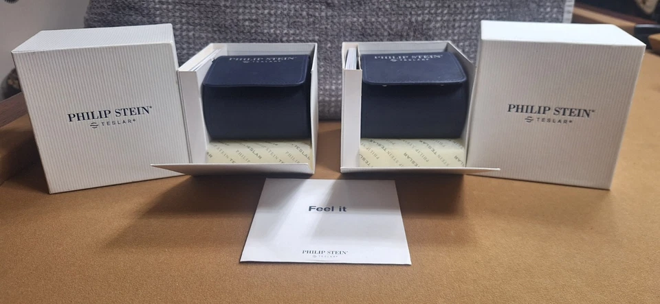 Reloj Philip Stein Teslar Quantum Technology Dual Time correa negra para él y para él x2 Foto 4 de 4