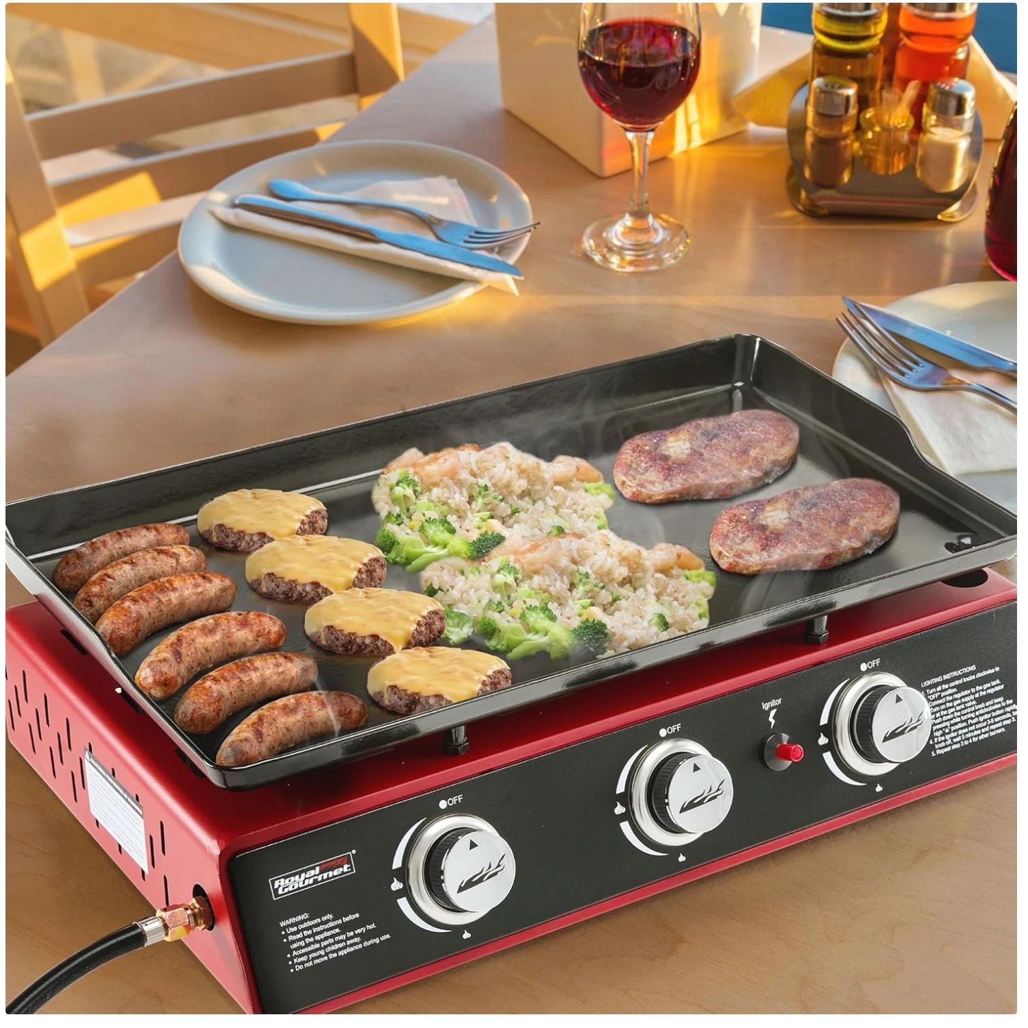 PD1301R 24" Gas Griddle with Cover and 316" Cooking Surface