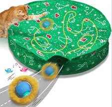 Interactive Cat Toys Ball Fast Rolling In Pouch Motion Activate Cat Christmas