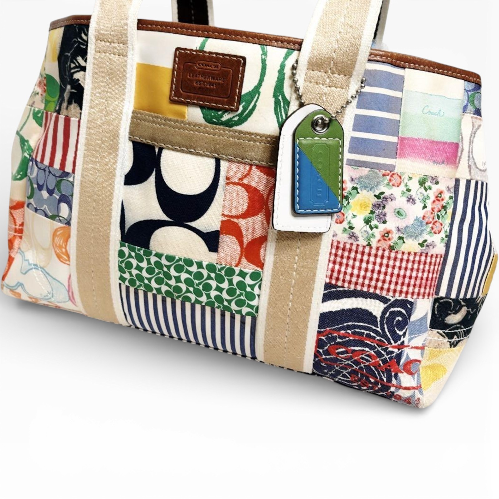 Coach Hamptons Patchwork Multicolor Tote Bag 1044… - image 1
