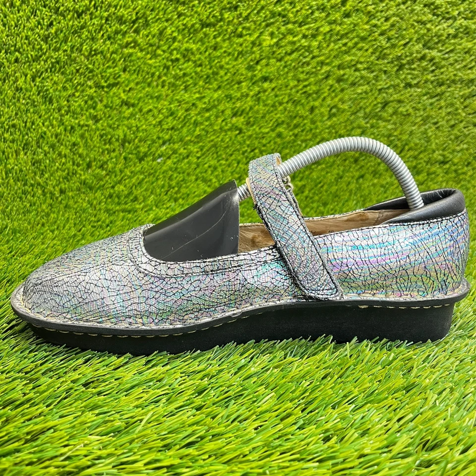 Zueco clásico para caminar Alegria Belle Mary Jane para mujer talla 9,5 azul plateado Foto 2 de 4