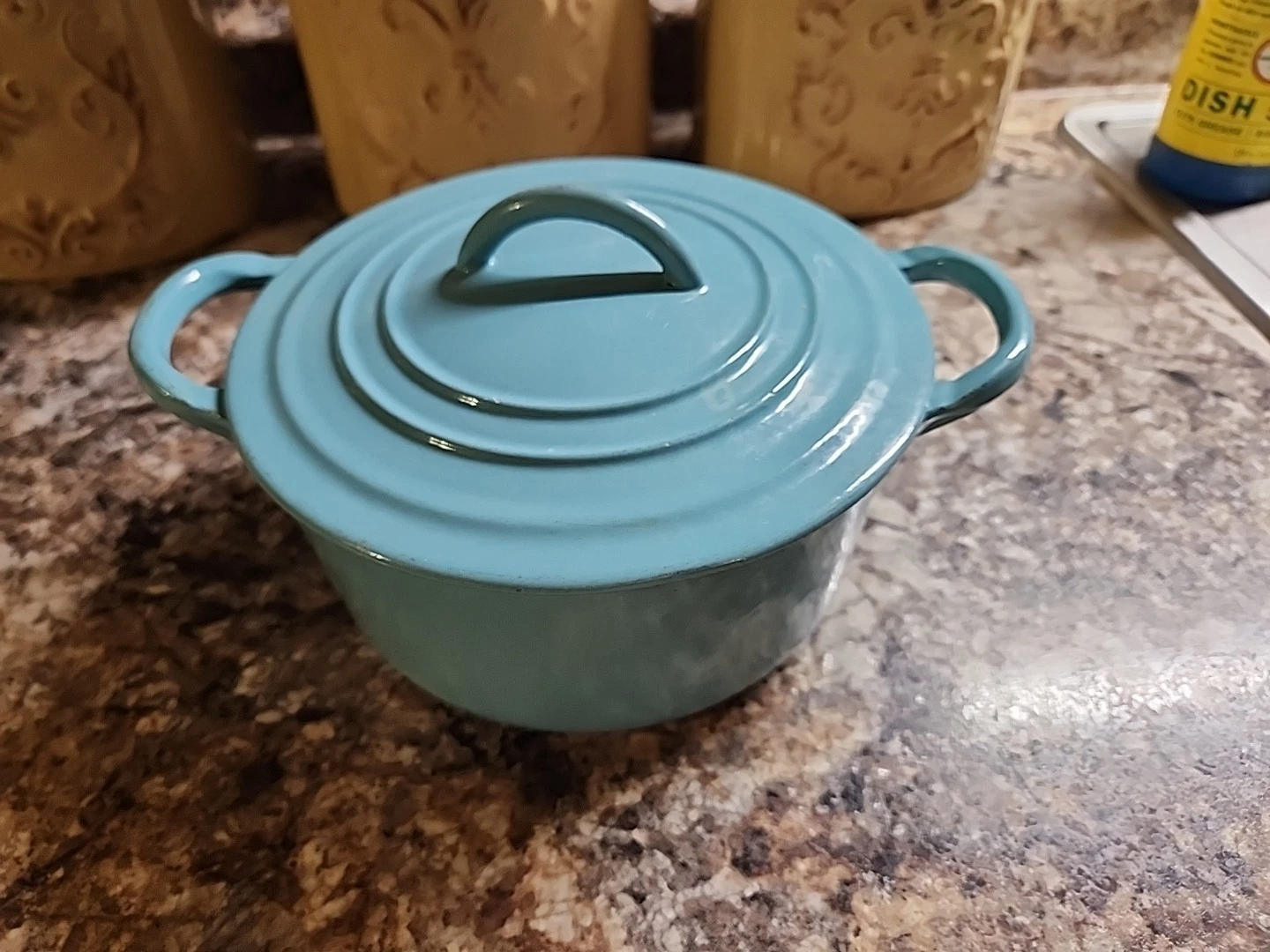 Le Creuset Vintage Paris Blue Turquoise Small Dutch Oven (A)