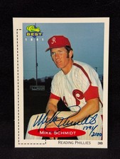 MIKE SCHMIDT READING PHILLIES 1991 CLASSIC BEST ON CARD AUTO SSSP # 1791/2100