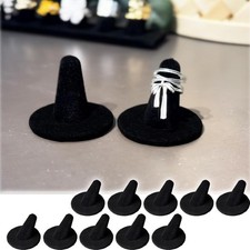 Black Velvet Ring Display Stand, 10PCS Ring Holder and Organizer, Jewelry Displa