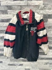 NBA Chicago Bulls Vintage  Embroidered Windbreaker Jacket Jump Ball Club Kids 
