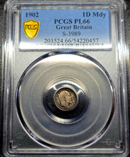 1 Penny 1902 Maundy Laureate Edward VII United Kingdom PL66 PCGS Rare Garde !!