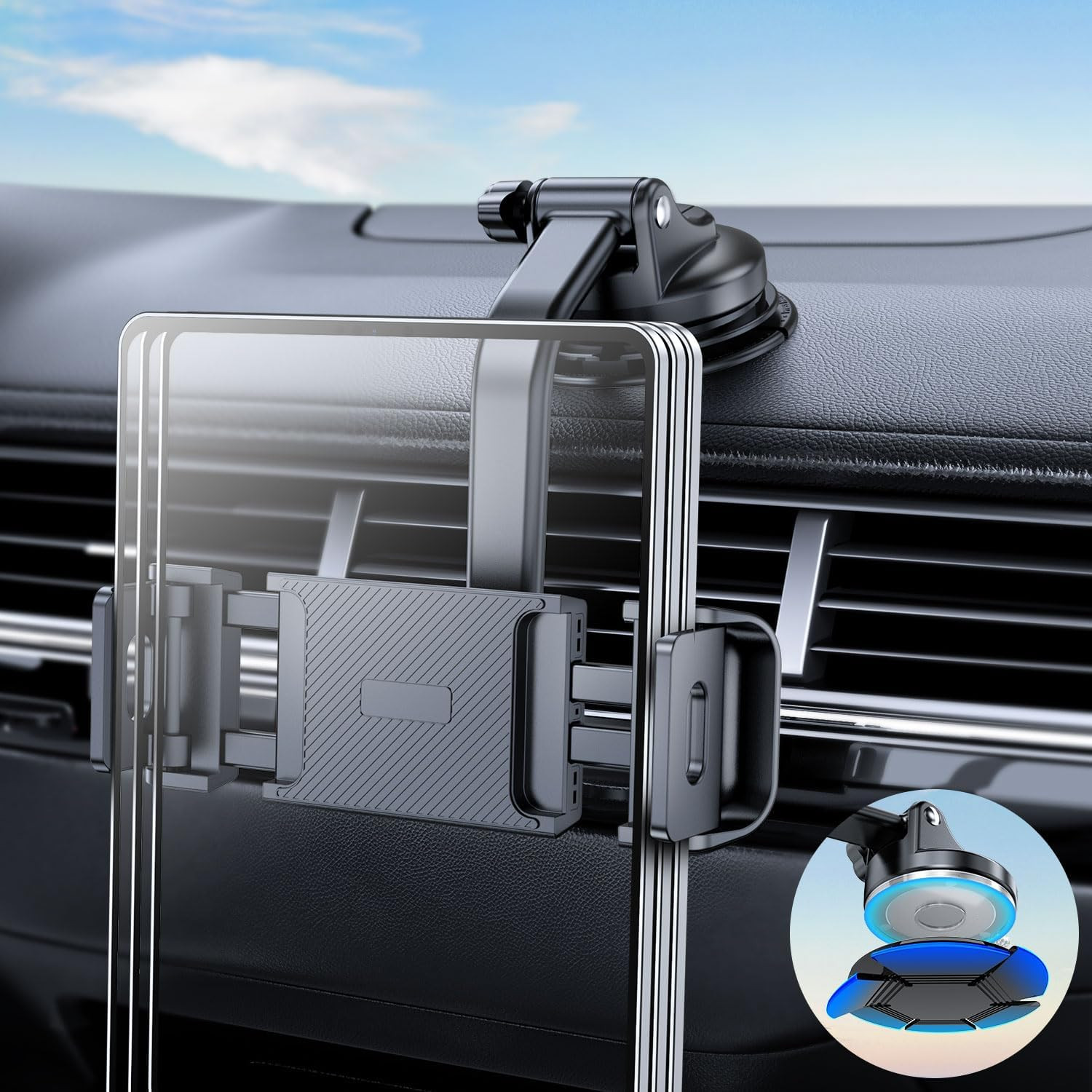 eSamcore Tablet Holder for Car Dashboard, Windshield Mount Black