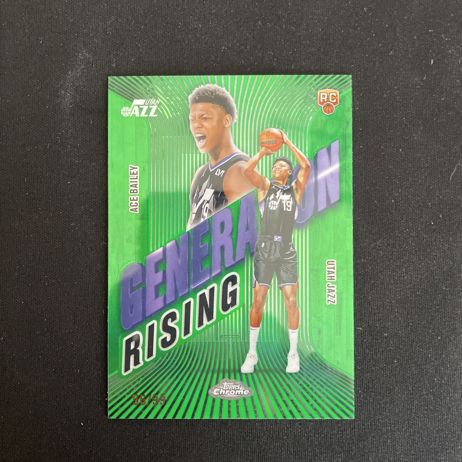 2025-26 Topps Chrome Generation Rising Green Ace Bailey RC Rookie /99 green