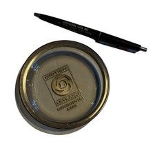 Vtg British Leyland Continental Cars Dealer Glass Ashtray Personalized Ink Pen