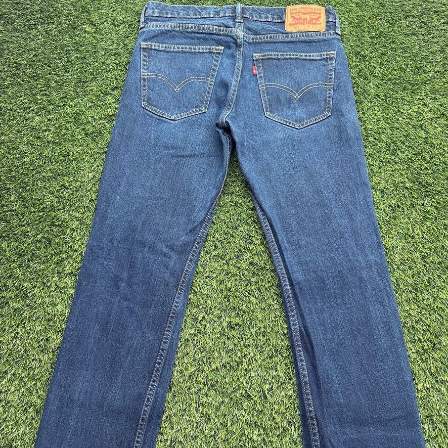 Levis 511 Jeans Mens 31x32 (Fits 30x32) Blue Denim Slim Skinny Dark Wash