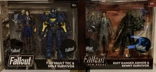 McFarlane Fallout Riot Ranger Armor, Benny, T-60 Vault Tec & Sole Survivor New