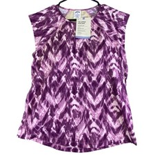 NWT Duluth Trading Co Swimsuit Top Women's Size 10 Purple Built-In Bra Sun Shirt