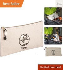 Zipper Bag, Canvas Tool Pouch with Heavy Duty Brass Zipper Close