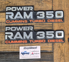 1991-1993 Dodge Ram Power Ram Cummins 350 Emblem Badge Emblem Authentic Used 1991-1993 Dodge Ram Power Ram Cummins 350 Emblem Badge Emblem Authentic Used