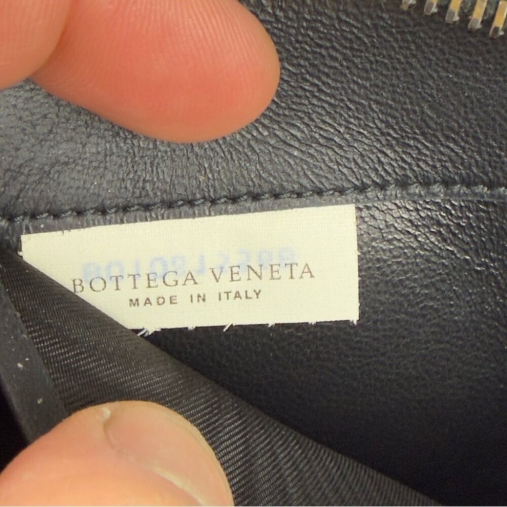 Bottega Veneta Intrecciato Lambskin Zip Around Long Black Wallet Made in Italy thumbnail 2