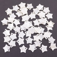 50 PCS 10mm Star Shell Natural White Mother of Pearl Loose Bead pendant charm