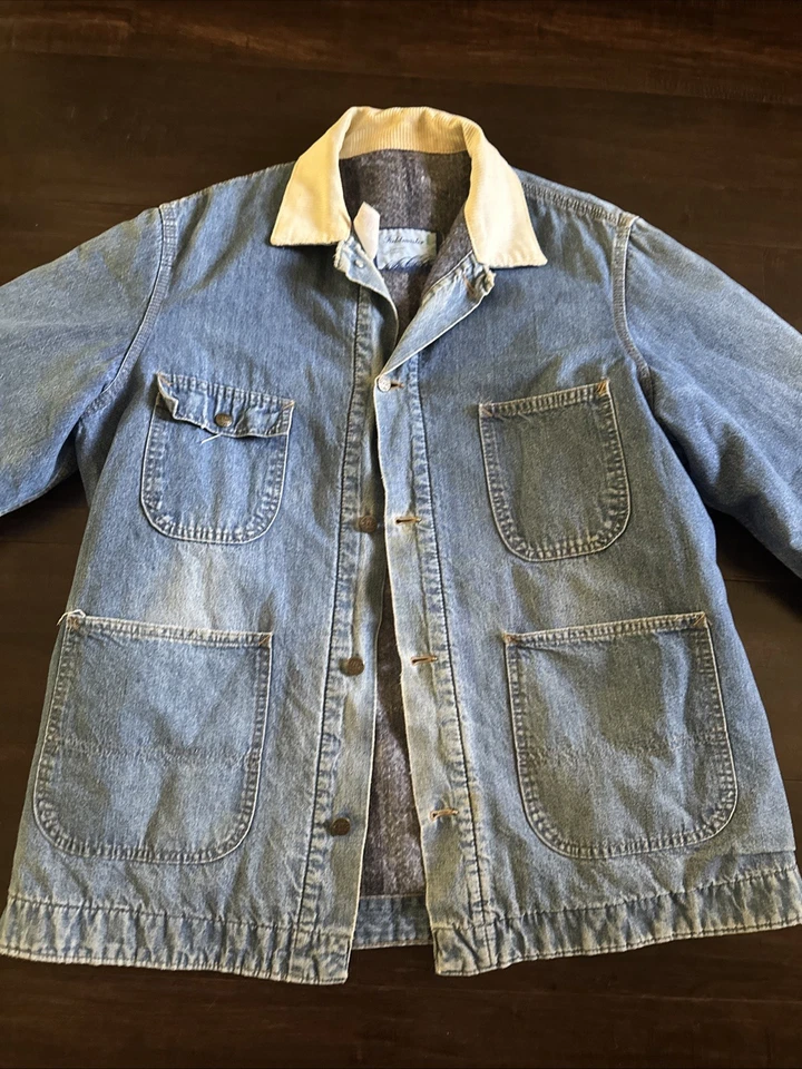 Chaqueta de Colección Sears Fieldmaster Para Hombre XL Forrada con Manta Denim Tareas de Granero Hecha en EE. UU. Foto 2 de 4