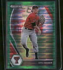 2021 Panini Prizm Draft Picks Dru Baker #PDP130 Green Pulsar Prizm