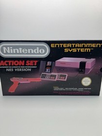 Nintendo NES Action Set Console Tested Working 2 controllers 1 gun