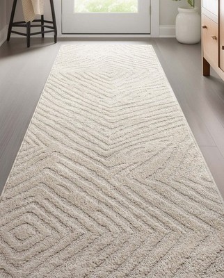 PREMIUM MODERN HALLWAY, STAIRS ROLL RUNNER RUG CARPET 26'' WIDTH CUSTOM LENGTH