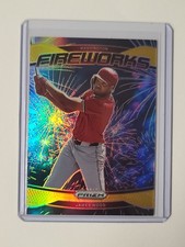 2025 Prizm Baseball Fireworks James Wood #19 Gold Prizm Parallel 9/10 Nationals