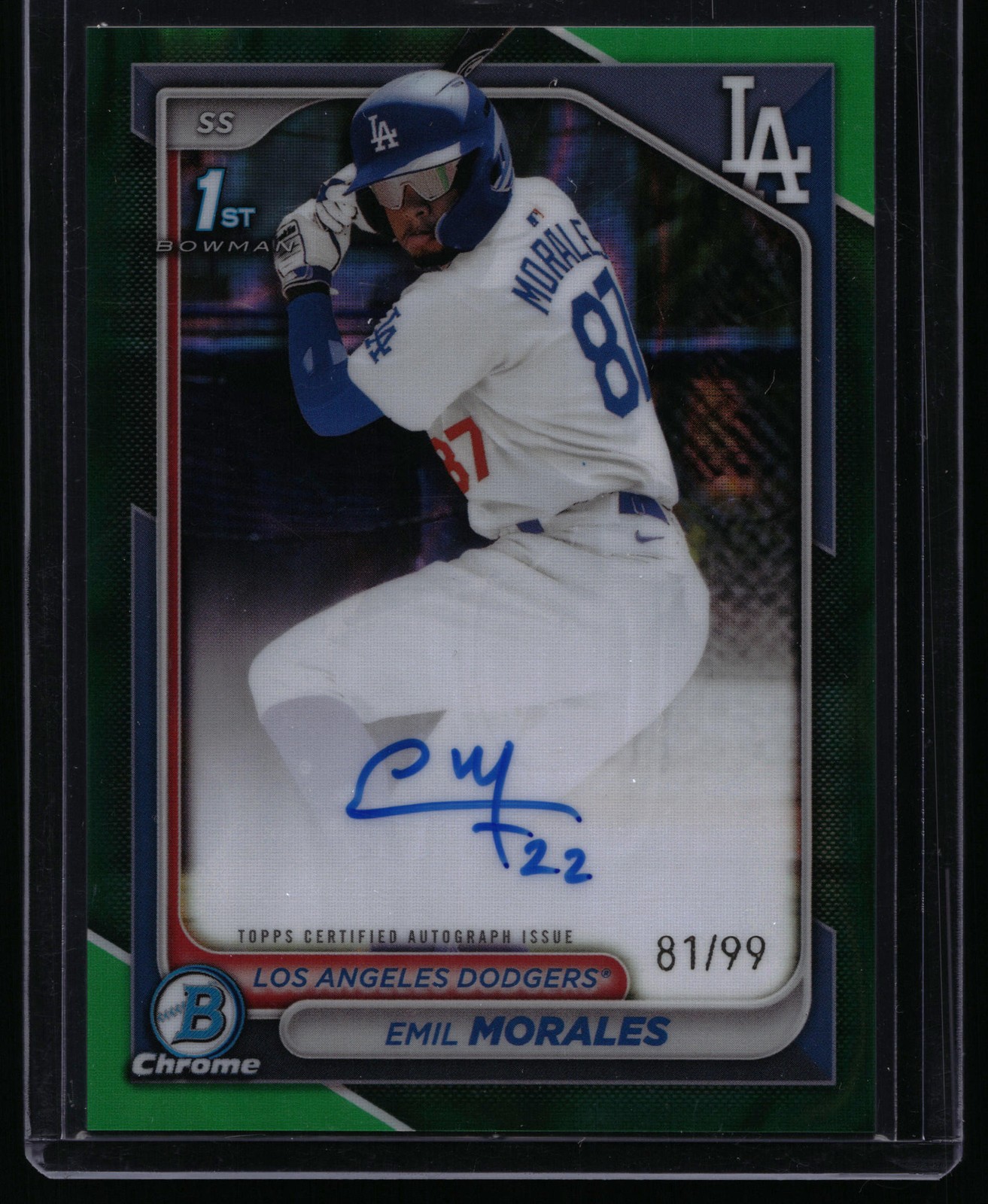 2024 Bowman Chrome #CPA-EM Emil Morales Prospect Autographs Green RC 1st #/99