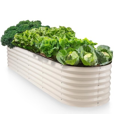 9-in-1 Galvanized Steel Raised Garden Bed // 8×2×1.5 ft Modular Planter for G...