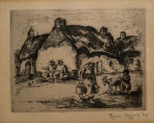 Eugene Higgins etching Social Realist Ashcan School Galway Ireland