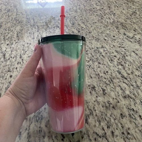 Starbucks holiday tumbler cup with straw 16 oz cup on the go plastic - Picture 3 of 6