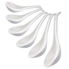 6.6 Inch Asian Soup Spoons, Ceramic Large Japanese Soup Spoons 6