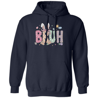Bruh Easter Bunny Bruh Easter Eggs Gen Z Unisex Hooded Sweatshirt