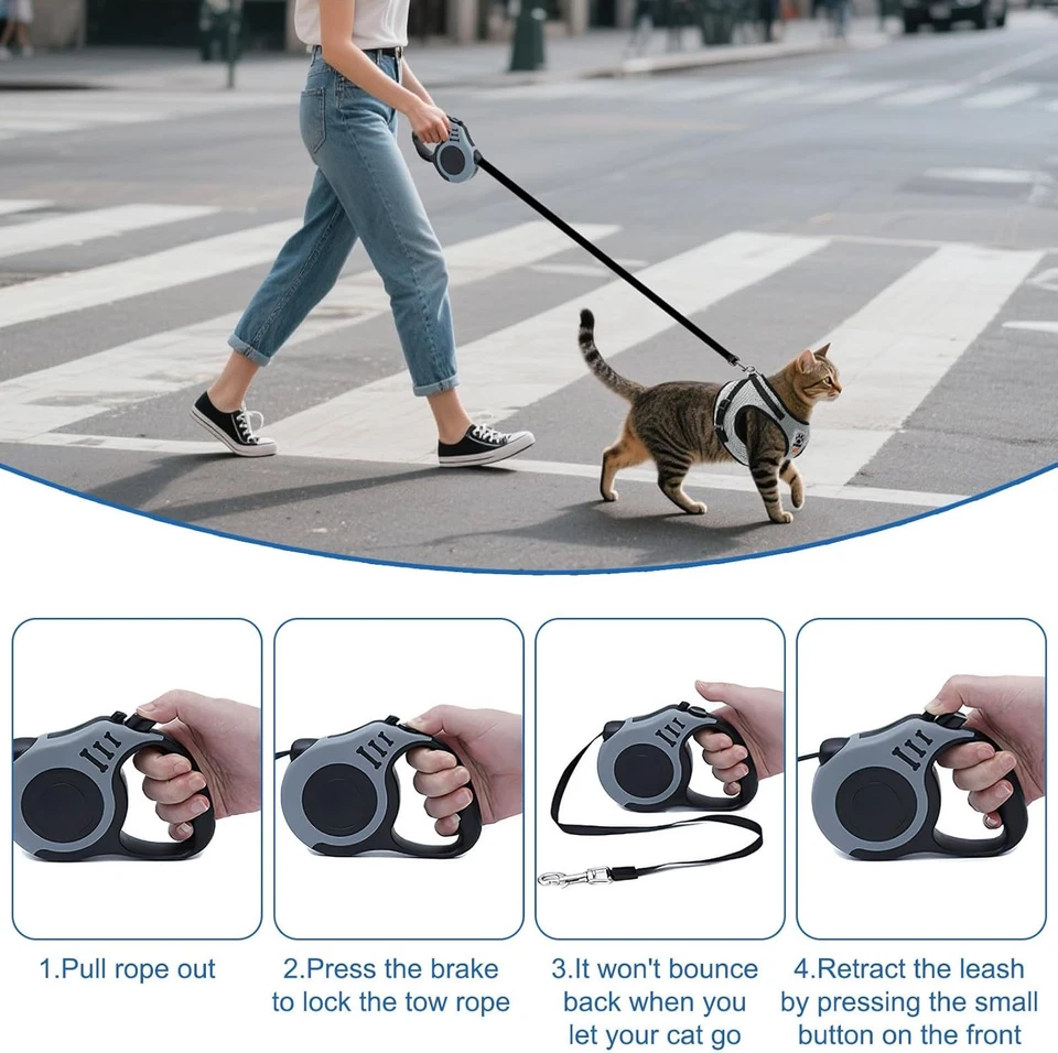 Katzengeschirr Hundegeschirr und Leine Ausbruchsicher Verstellbar Geschirr DE - Bild 4 von 4