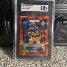 2024 Prizm Draft Picks Red Cracked Ice RC Minnesota Vikings  JJ McCarthy SGC 10