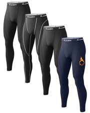 Long Johns for Men Thermal Fleece Lined Compression Pants Athletic Leggings B...