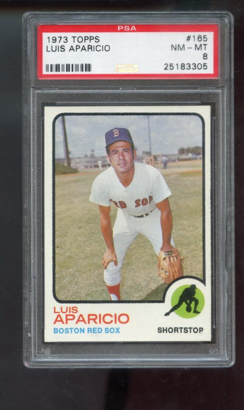 1973 Topps #165 Luis Aparicio PSA 8 Graded Baseball Card MLB Boston Red Sox