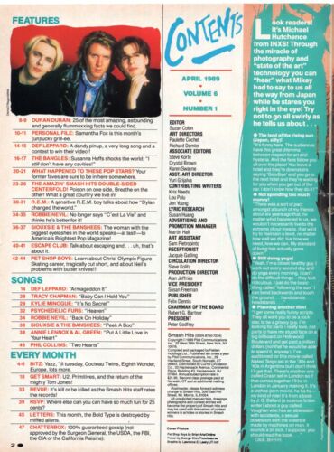 Smash Hits April 1989 Teen Magazine INXS Duran DEF LEPPARD Poison PET SHOP BOYS - Imagen 3 de 3
