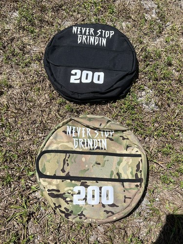 NEU Never Stop Grindin' CrossFit WOD/Strongman Atlas Stein Sandsack 50 Pfund Tarnfarbe - Bild 6 von 14