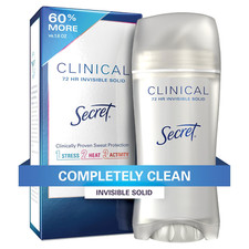 Secret Clinical Strength Antiperspirant and Deodorant for Women, Invisible Solid