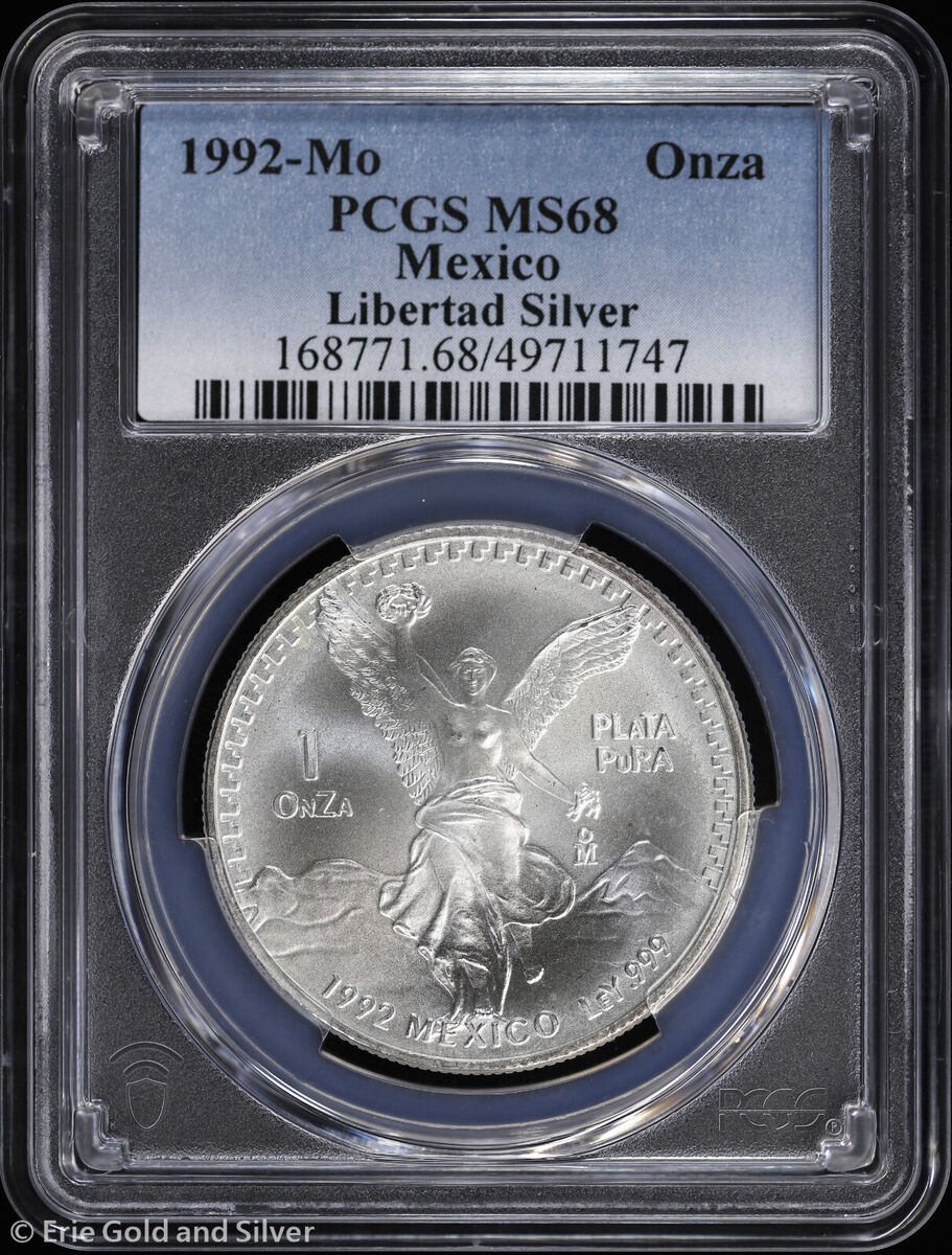 1992-Mo Onza Mexico 1 oz Silver Libertad PCGS MS 68 1992-Mo Onza Mexico 1 oz Silver Libertad PCGS MS 68