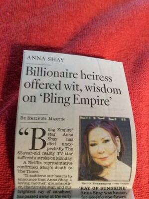 OBITUARY ANNA SHAY 1960 - 2023 BLING EMPIRE BILLIONAIRE TV STAR