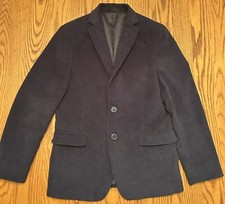 Ben Sherman Boy  s Navy Corduroy Suit Jacket. AS IS Missing Button Read Descrip