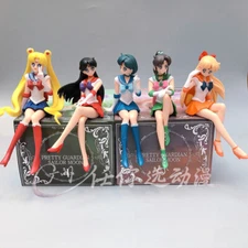 5pc Sailor Moon Anime Figure Model Toys Sailor Mars Sailor Venus Sitting No Box
