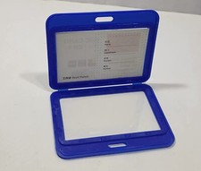 Caja de plástico portatarjetas de identificación insignia de identificación con clip YoYo redondo, horizontal, doble cara